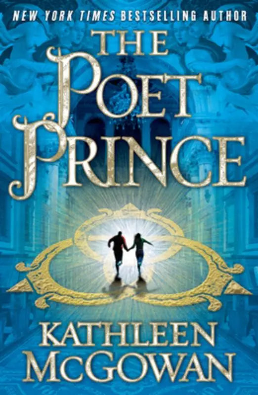 The poet prince novel book cover with ornate silver-gold lettering on deep blue and two figures beneath a golden archway