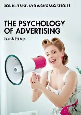De boekcover toont een vintage illustratie van twee vrouwen in jaren 50 kleding met de titel The psychology of advertising