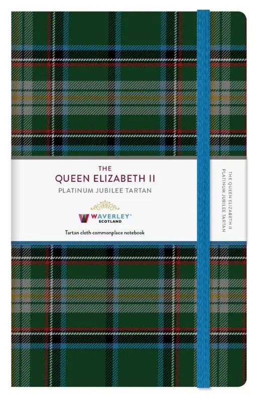 The Queen Elizabeth II Platinum Jubilee Tartan Cloth Large Notebook - Waverley Commonplace Notebooks