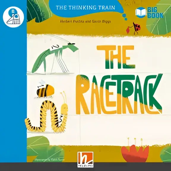 Grootboek De renbaan met kleurrijke dierenillustraties zoals bidsprinkhaan en slang