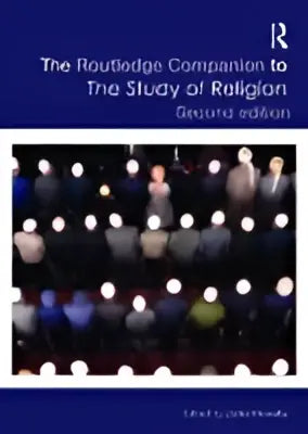 Het cover van the routledge companion to the study of religion secure edition toont een donkerblauwe achtergrond met witte tekst en wazige lichtpatronen