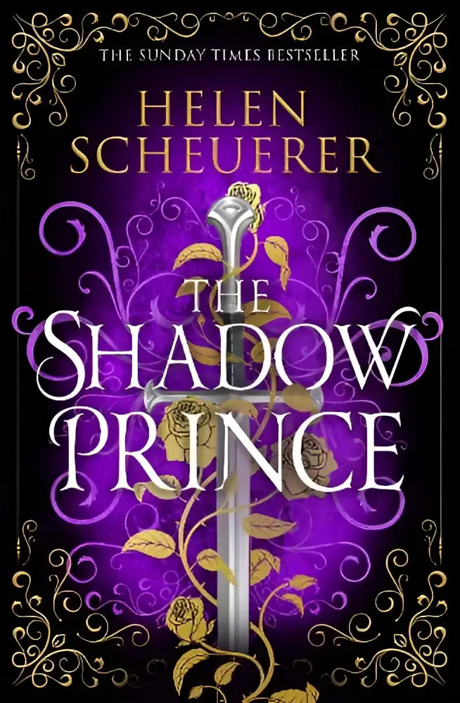 The shadow prince fantasy novel by helen schueuer with an ornate purple and gold cover featuring a sword entwined in vines