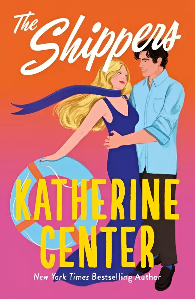 De shippers boek met een levendige oranje en roze omslag toont een koppel en is een romcom van de bestseller auteur katherine center