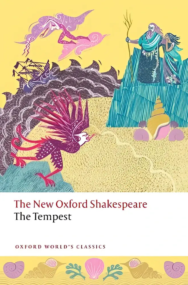 De new oxford shakespeare the tempest hardcover met kleurrijke illustraties van mythologische figuren op de omslag