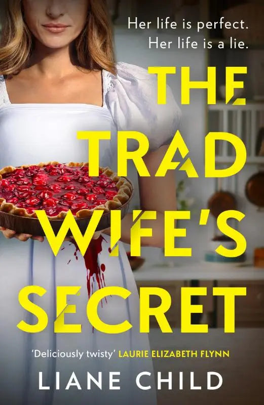 A chocolate cherry pie with a golden crust and glossy red topping held in a womans hands the tradwifes secret