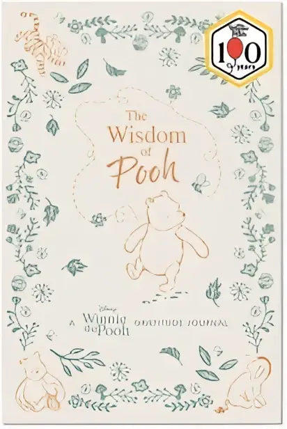 Cream-colored winnie the pooh gratitude journal with floral border titled the wisdom of pooh by disney