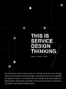 Dit is service design thinking product met minimalistisch zwart-wit ontwerp en tekst over service design thinking