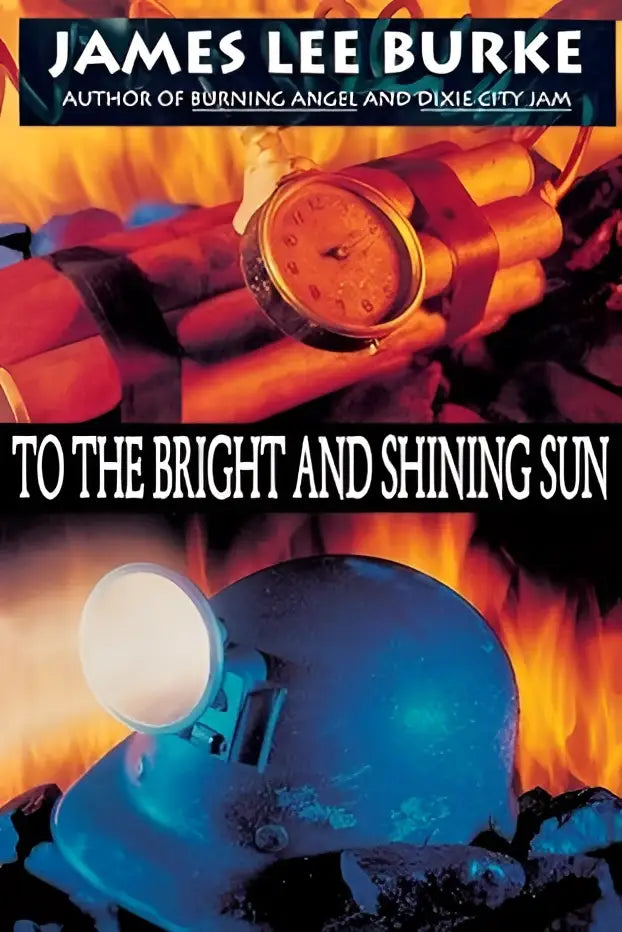 Blauwe mijnwerkershelm met heldere witte hoofdlamp rustend op de helm in product to the bright and shining sun