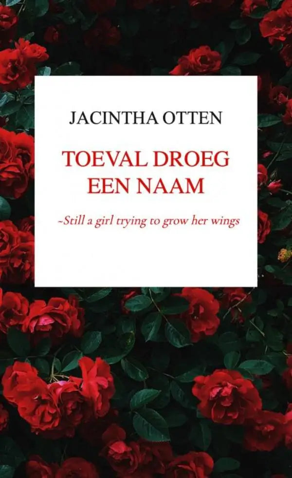 Witte boekcover met rode titel tekst en zwarte naam jacintha otten voor toeval droeg een naam