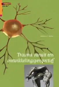 Abstracte afbeelding van neuronen met oranje en gele centra verbonden door groene lijnen voor psychologie algemeen in trauma vanuit een ontwikkelingsperspectief