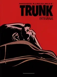 De cover van trunk integraal toont een zwart-rood grafisch ontwerp met gestileerde typografie gericht op graphic novels