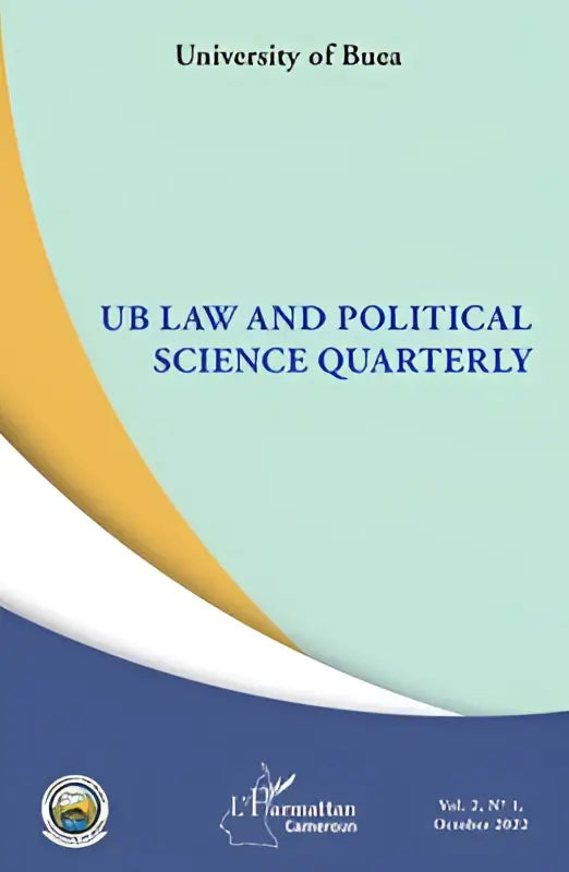Cover van de university of buea ub law and political science quarterly vol 2 n° 1 oktober 2022 met focus op law and political studies
