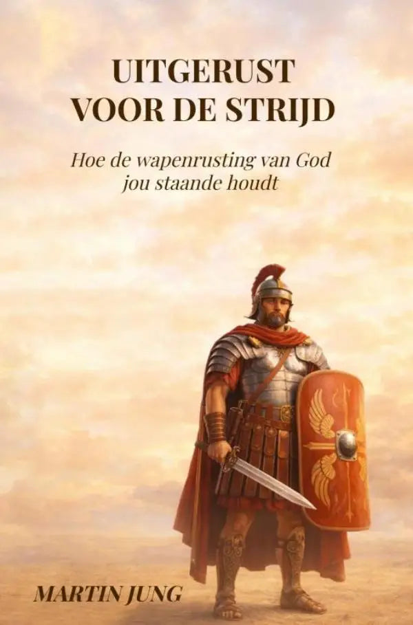 Een romeinse soldaat in metalen wapenrusting met rode cape en oranje schild toont hoe de wapenrusting jou staande houdt