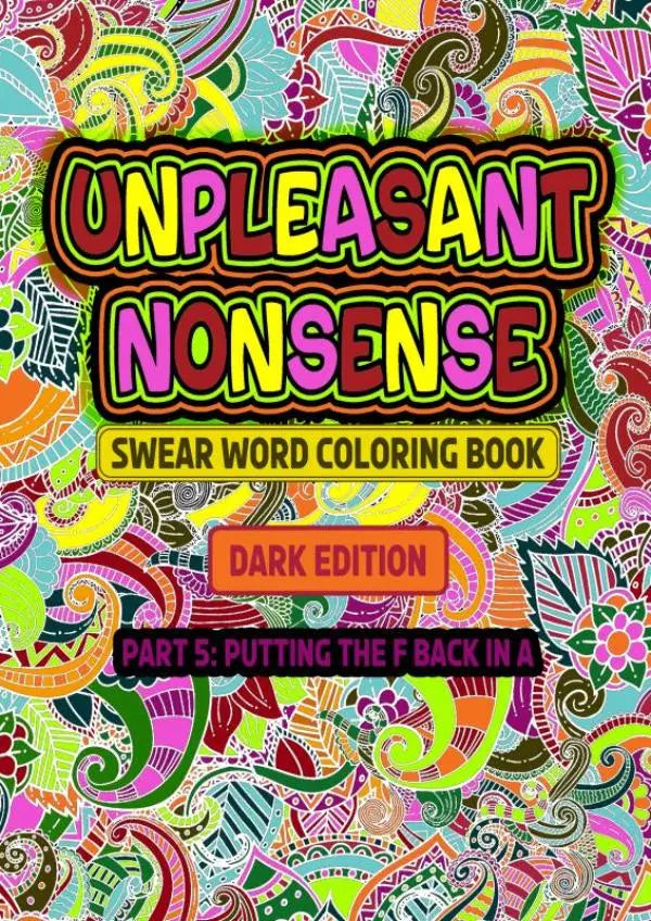 Vibrant scheldwoorden kleurboek cover unpleasant nonsense with the f back in bold yellow and pink gradient letters