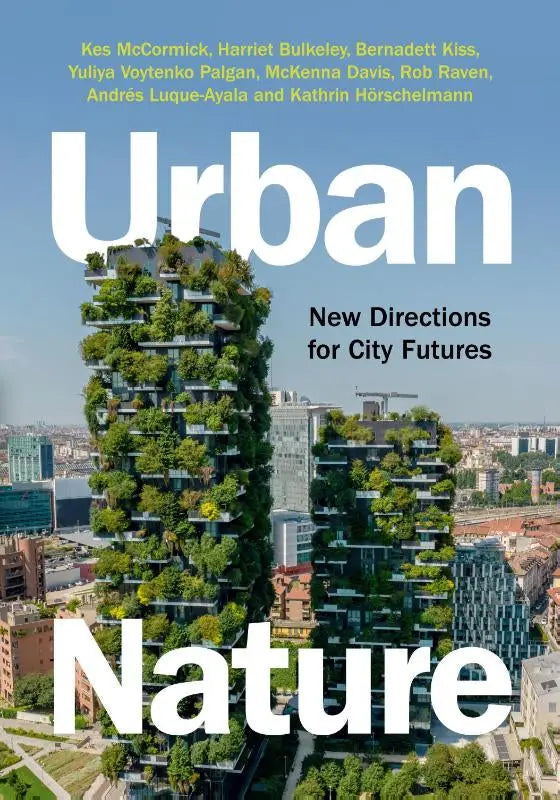 The textbook urban nature features a cover with a vertical forest building and lush greenery in an urban setting