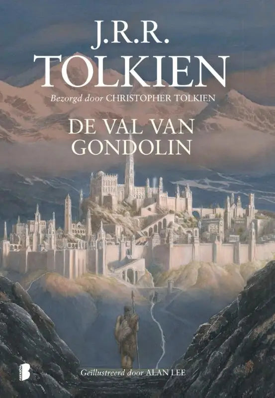 De cover van het boek de val van gondolin door j.r.r met een donkere en sfeervolle illustratie