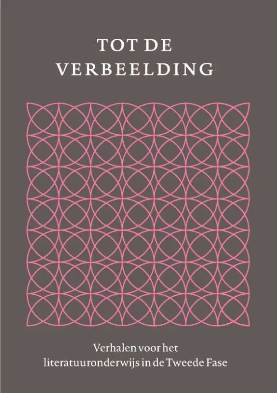 Minimalistisch boekcover met grijze achtergrond en witte titel tot de verbeelding voor literatuuronderwijs tweede fase