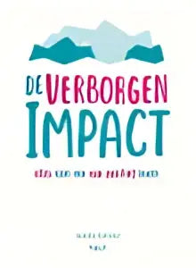 Minimalistische logo van de verborgen impact in teals en wit voor non-fictie vrije tijd van babette porcelijn