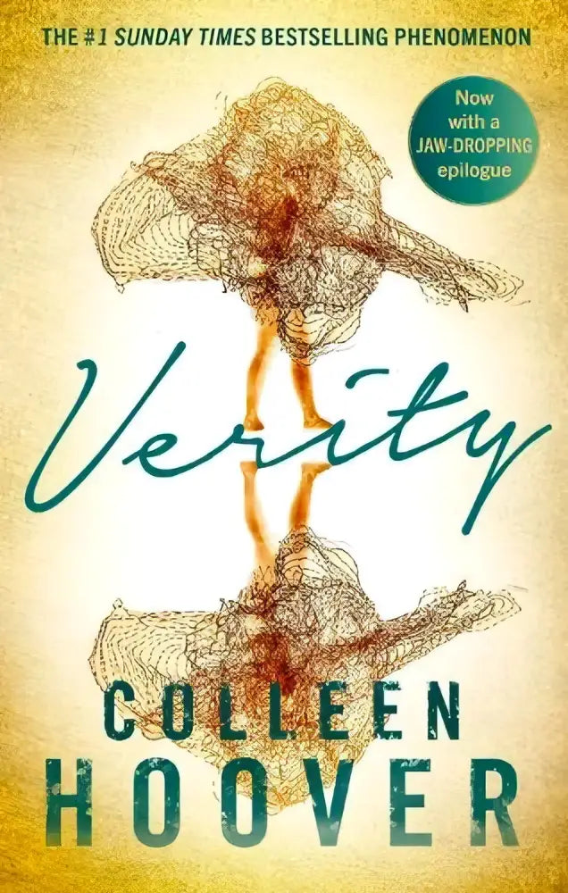 De thriller that will capture your heart verity boekomslag met teal titel en abstracte figuren tegen beige achtergrond