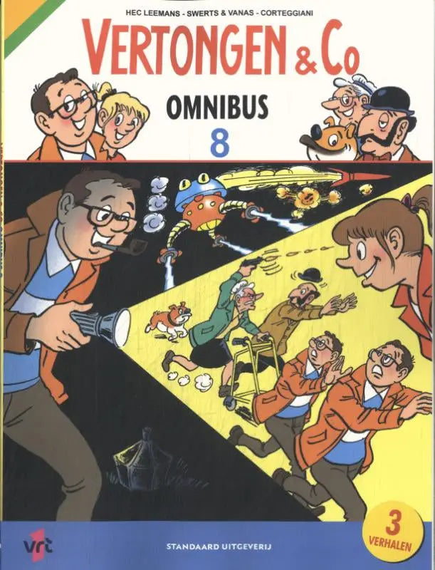 The cover of vertongen & co omnibus 8 comic book with vibrant illustrations by hec leemans for strips algemeen fans