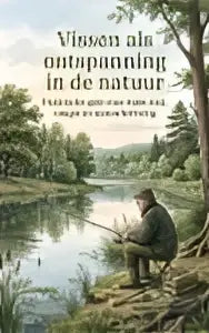 Poster van praktische gids vissen als ontspanning in de natuur met illustratie van vissen en waterplanten