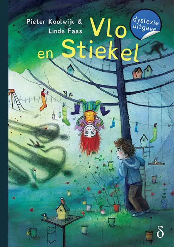Het kleurrijke en speelse voorplat van het kinderboek vlo en stiekel van pieter koolwijk en linde faas