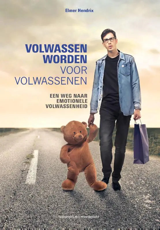 Bruine zachte pluchen teddybeer met vriendelijke gezichtsuitdrukking voor emotionele volwassenheid volwassenenboek