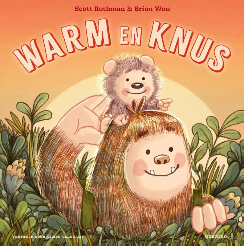 Een charmante kinderboekenkaft warm en knus met twee bruine egels die jonge lezers verwelkomen