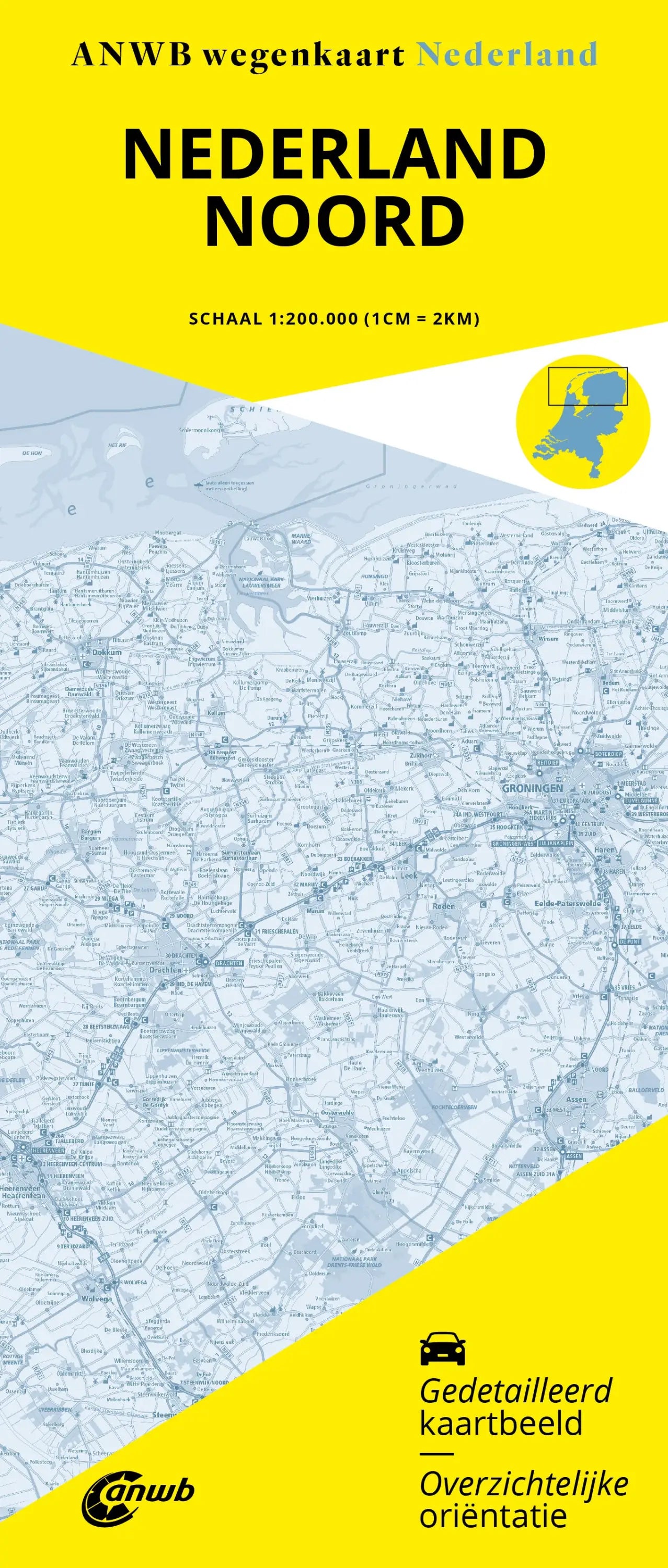Wegenkaart Nederland Noord