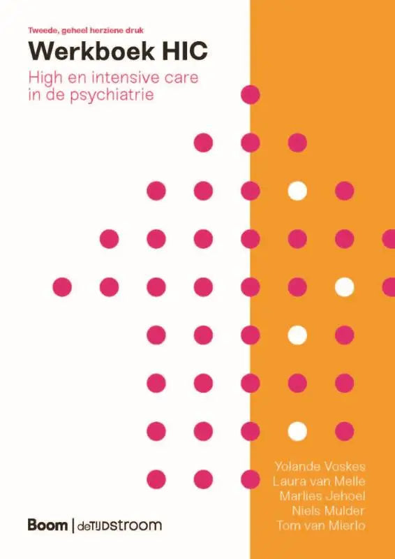 De cover van het werkboek hic toont een modern ontwerp met magenta en witte stippen op een oranje achtergrond