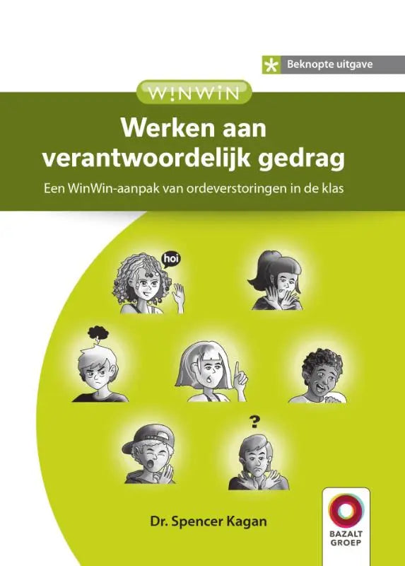 Groen omslagen educatief boek werken aan verantwoordelijk gedrag over een win-win aanpak van ordeverstorend gedrag