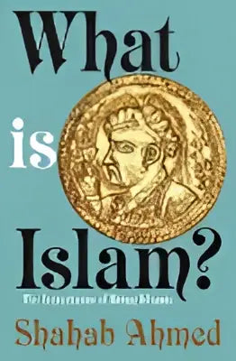 De boekcover van wat is islam toont een gouden munt met het profiel van een man op een groene achtergrond