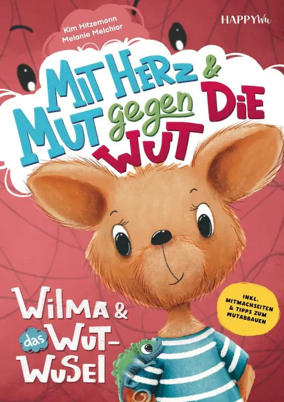 Een charmante bruine pluche hert met grote ogen en een vriendelijke glimlach in de blauwe en witte gestreepte trui voor wilma und das met herz und mut