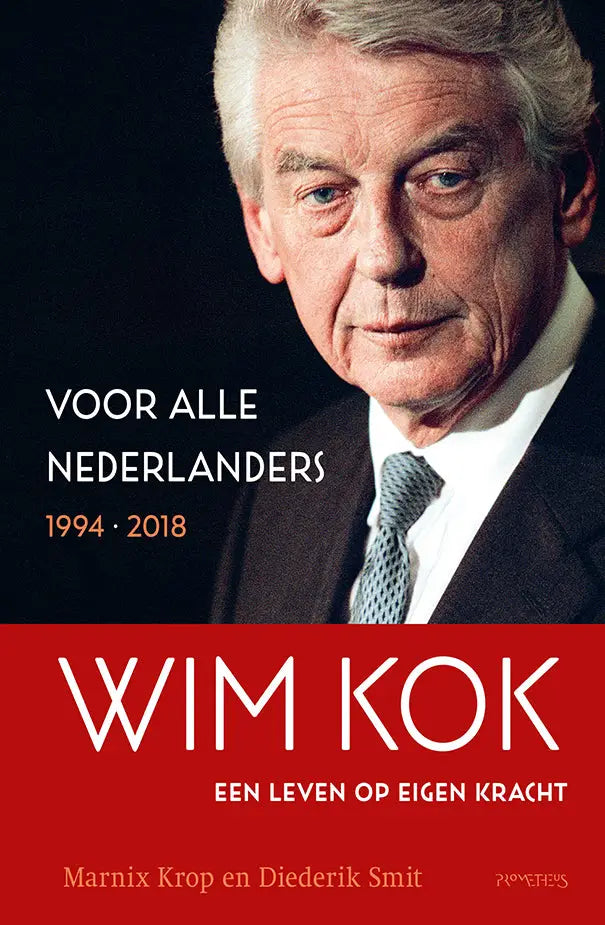Zwarte colbert jas met wit overhemd en grijze stropdas gedragen door wim kok in wim kok een leven op eigen kracht deel ii