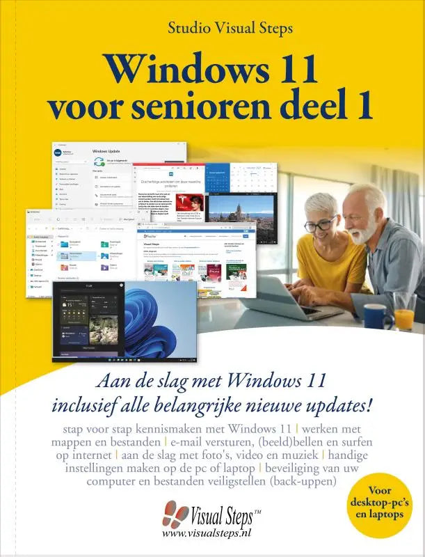 Gele instructiegids windows 11 voor senioren deel 1 door studio visual steps voor jonge lezers