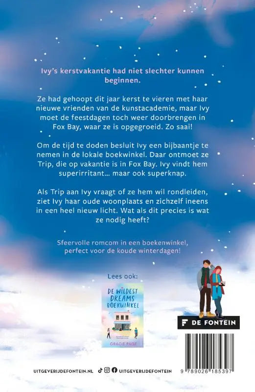 De achterkant van het nederlandstalige kinderboek ivys kerstvakantie van grace sibley, te zien in wildest dreams boekwinkel