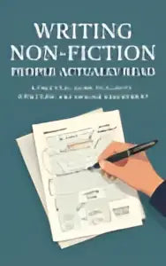 A stapel van drie paperbacks writing non-fiction met witte omslagen en zwarte tekst over hoe mensen non-fictie daadwerkelijk lezen