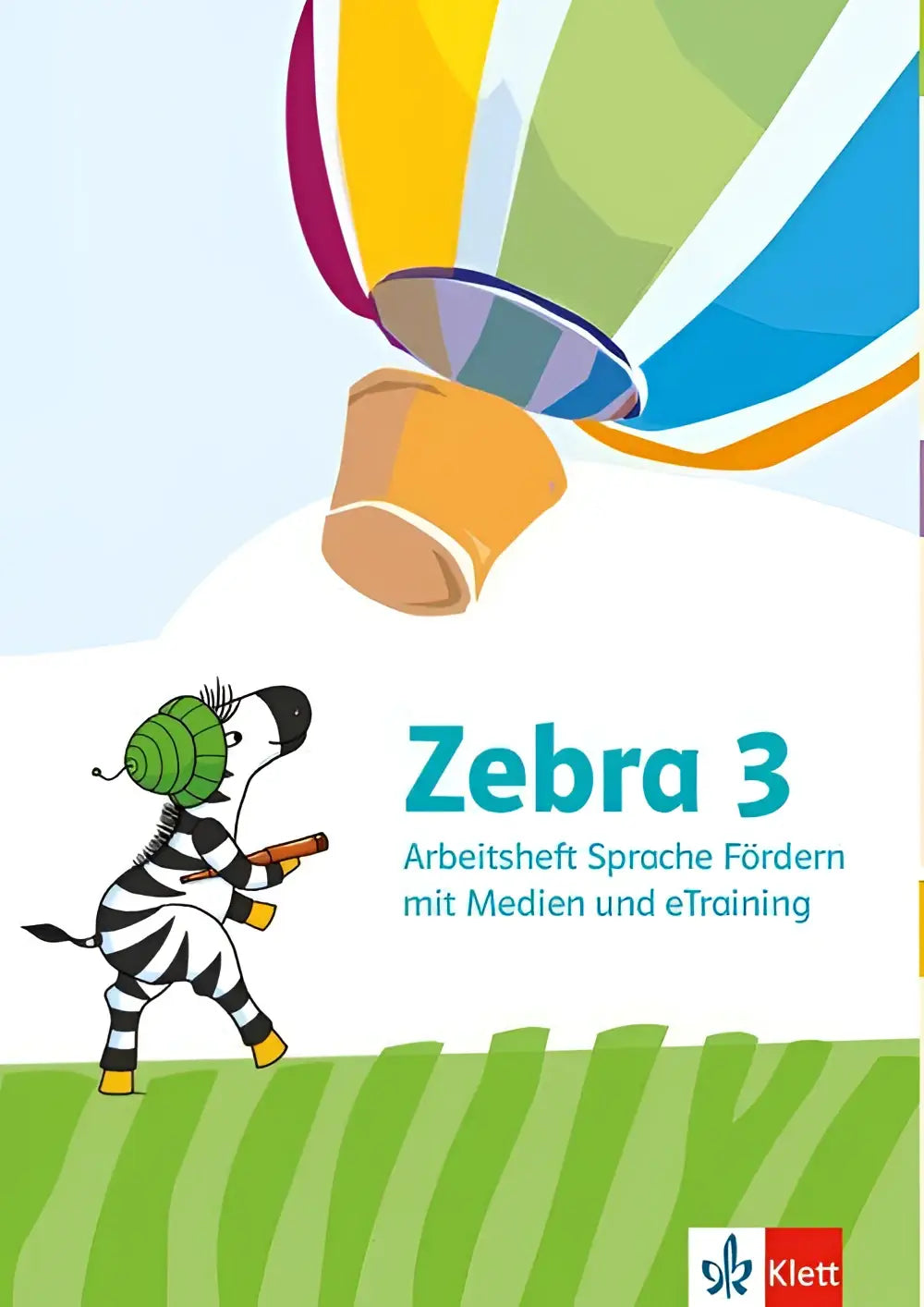 Zebra 3 arbeitsheft sprache förderheft mit medien und etraining mit buntem zebramotiv und luftballon