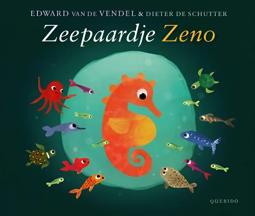 Zeepaardje zeno nederlandstalig paperback met levendig oranje zeepaardje en gele buik voor jonge lezers