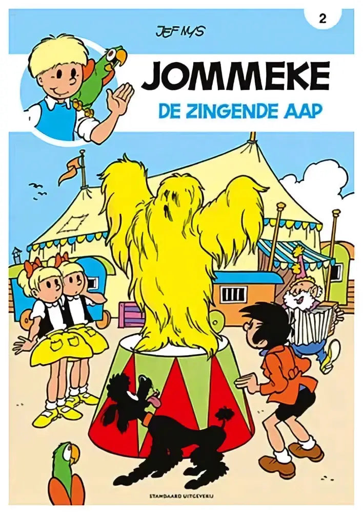 De zingende aap comic cover with vibrant cartoon style by jef nys highlighting strips algemeen themes