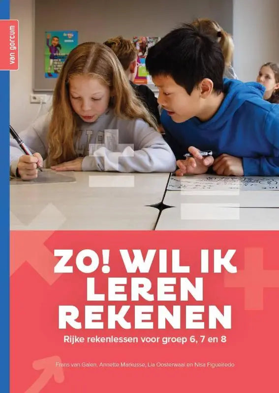 De cover van het nederlandse educatieve boek Zo wil ik leren rekenen toont twee kinderen in schooluniform bezig met rekenopgaven