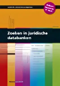 Boek zoeken in juridische databanken met een kleurrijke gele tot paarse cover uitgegeven door koninklijke boom