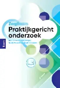 Logo zorgbasics praktijkgericht onderzoek met zwarte tekst op achtergrond van blauwe en groene overlappende cirkels