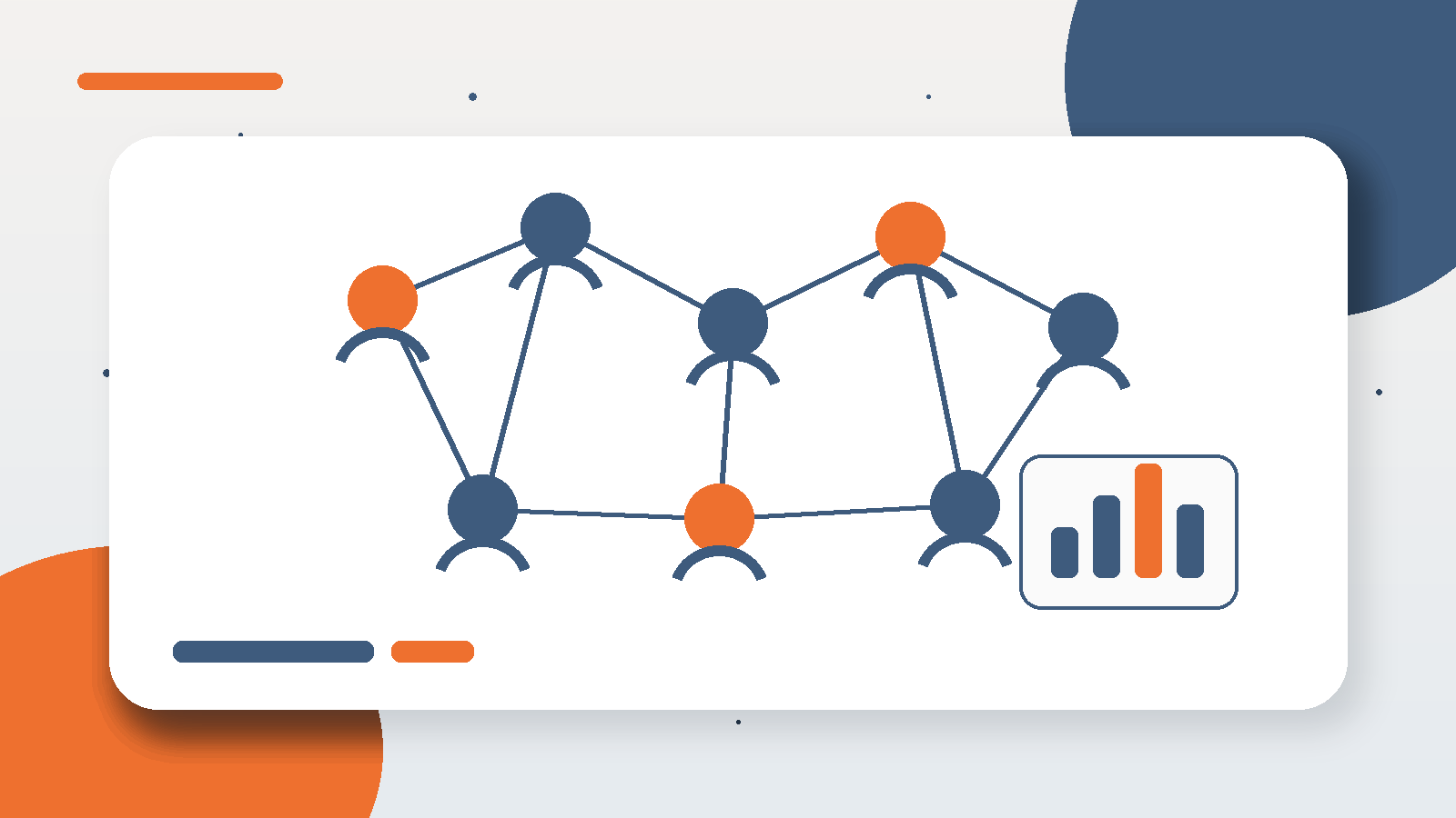 Illustratieve blogheader voor sociale wetenschappen met netwerk van mensen en onderzoeksdata