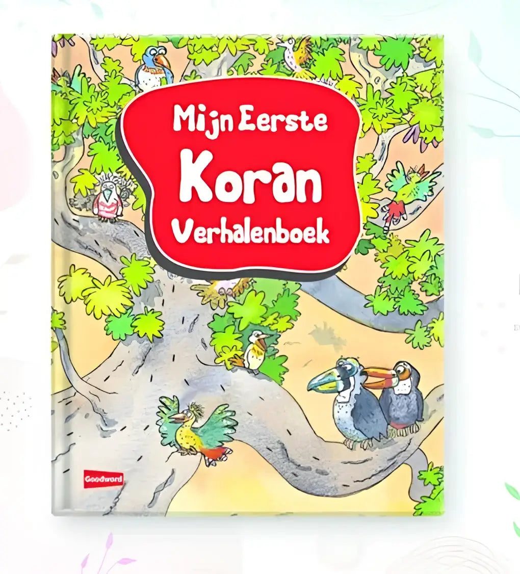 A kleurrijk kinderenboek mijn eerste koran verhalenboek met vrolijke vogels en levendige kleuren voor koran verhalen