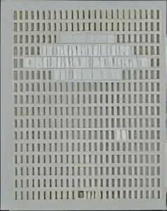 Lichtgrijze stof met subtiel gridpatroon en witte letters van het product 11 manieren om naar massa s te kijken voor straight international security