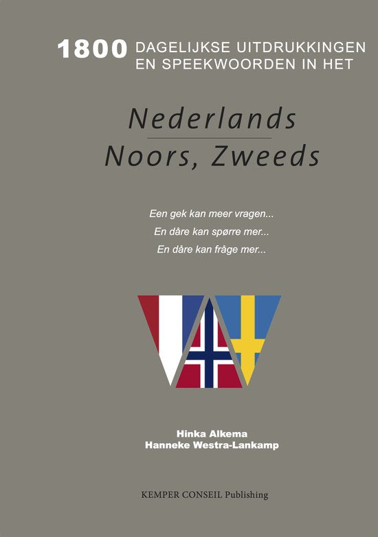 Grijze boekcover 1800 dagelijkse uitdrukkingen en spreekwoorden Nederlands Noors Zweeds