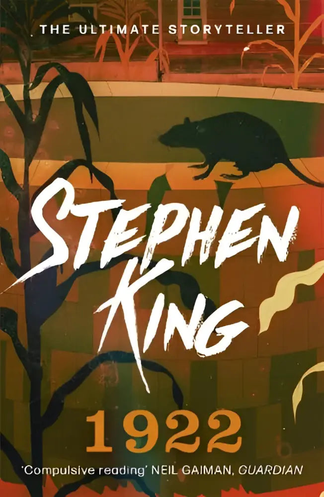 Boekomslag van 1922 door stephen king met iconische story from de bestseller in warme oranje en groene tinten