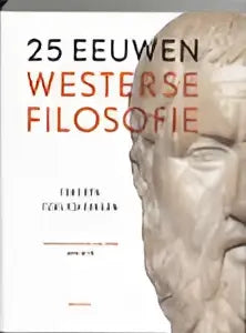 Boek met de titel 25 eeuwen westerse filosofie in zwart serif lettertype voor studie van westerse filosofie