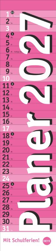 Langplaner, pink 2027 - Praktischer Streifenkalender mit viel Platz für Termine. Eine Organisationshilfe mit Fokus auf das Wesentliche. Wandkalender 2027 zum Eintragen. Format 11 x 49 cm